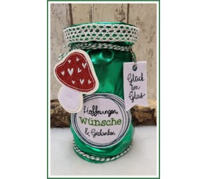 Stickdatei ITH - Glücksbringer Pilz Anhänger & Stecker